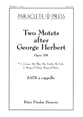 Two Motets after George Herbert Op. 258 No. 1 Come My Way SATB choral sheet music cover